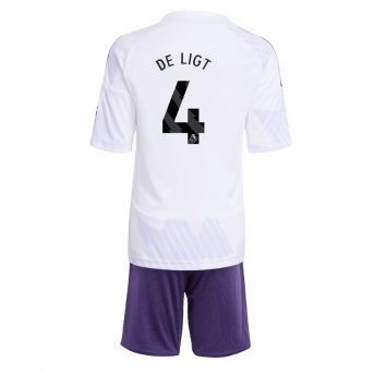 Billige Fotballdrakt Manchester United Matthijs de Ligt #4 Replika Bortedraktsett Barn 2025-26 Kortermet (med bukser)